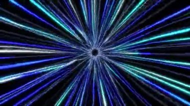 Boşluk tünelinin animasyonuna mavi soyut uçuş.