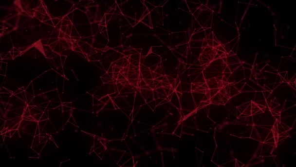 Plexus Red Lines Footage Animation Futuristic Abstract Background — Stock Video