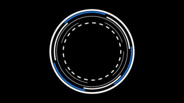 Siyah arkaplan üzerinde HUD Çember Kullanıcı Arayüzü canlandırması.