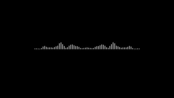 Animation White Audio Frequency Waveform Spectrum Black Background — Vídeo de stock