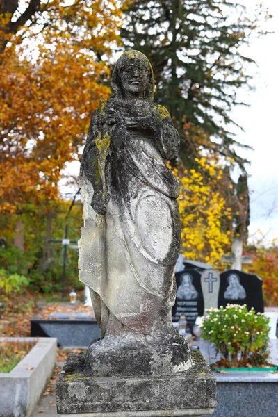Ternopil Bölgesi Ukrayna Ekim 2022 Eski Mezarlık Eski Ihmal Edilmiş — Stok fotoğraf