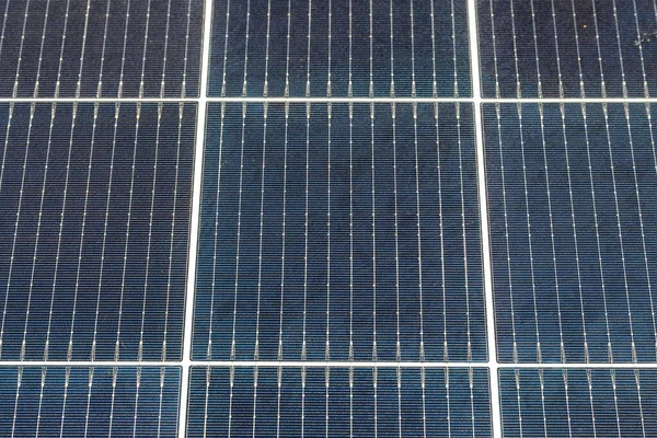Painéis Solares Close Fontes Alternativas Eletricidade Conceito Energia Ecológica Profundidade — Fotografia de Stock