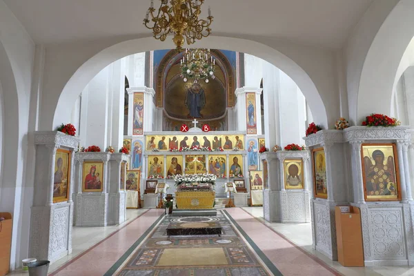 Tarnopol Ukraina Cerkiew Prawosławna Maj 2021 Uroczyście Urządzony Kościół Całunem — Zdjęcie stockowe