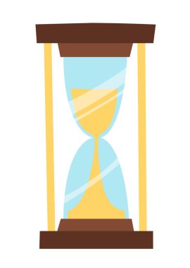 Hourglass vector illustration in a flat style. The clock watch in vintage style. Icon for design and applications. Vector watch isolated on a white background
