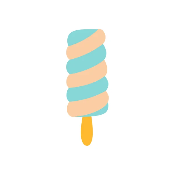 Colorful Spiral Ice Cream Stick Vector Illustration Color Minimalistic Summer — Stock Vector