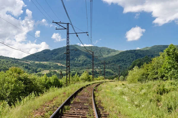Eisenbahn Den Karpaten Ukraine — Stockfoto