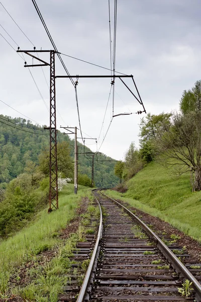 Железнодорожный Транспорт Карпатах Украина — стоковое фото