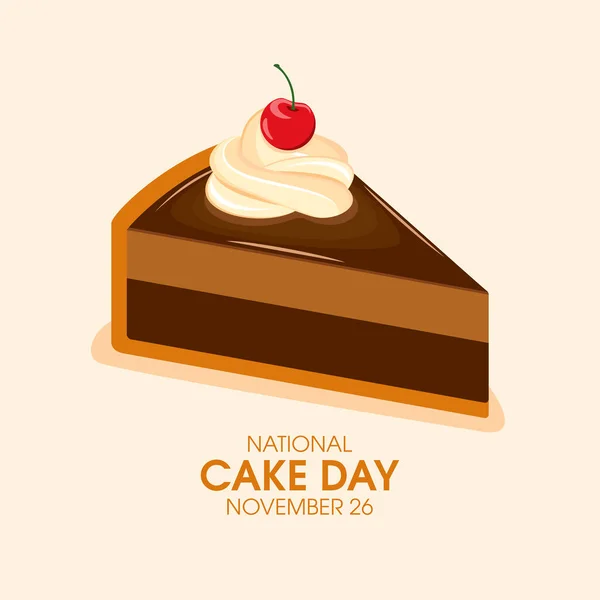 Національний Постер Торта Вектором Шоколадного Торта Шматок Шоколадного Торта Збитими — стоковий вектор