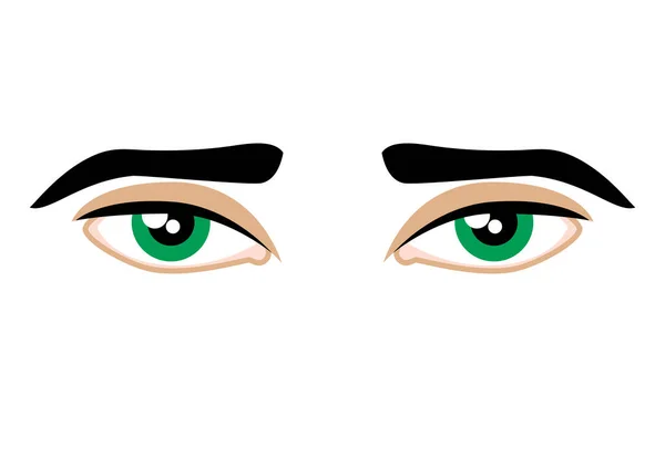 Sinnlich Grüne Männliche Augen Icon Vektor Schöne Grüne Männliche Augen — Stockvektor