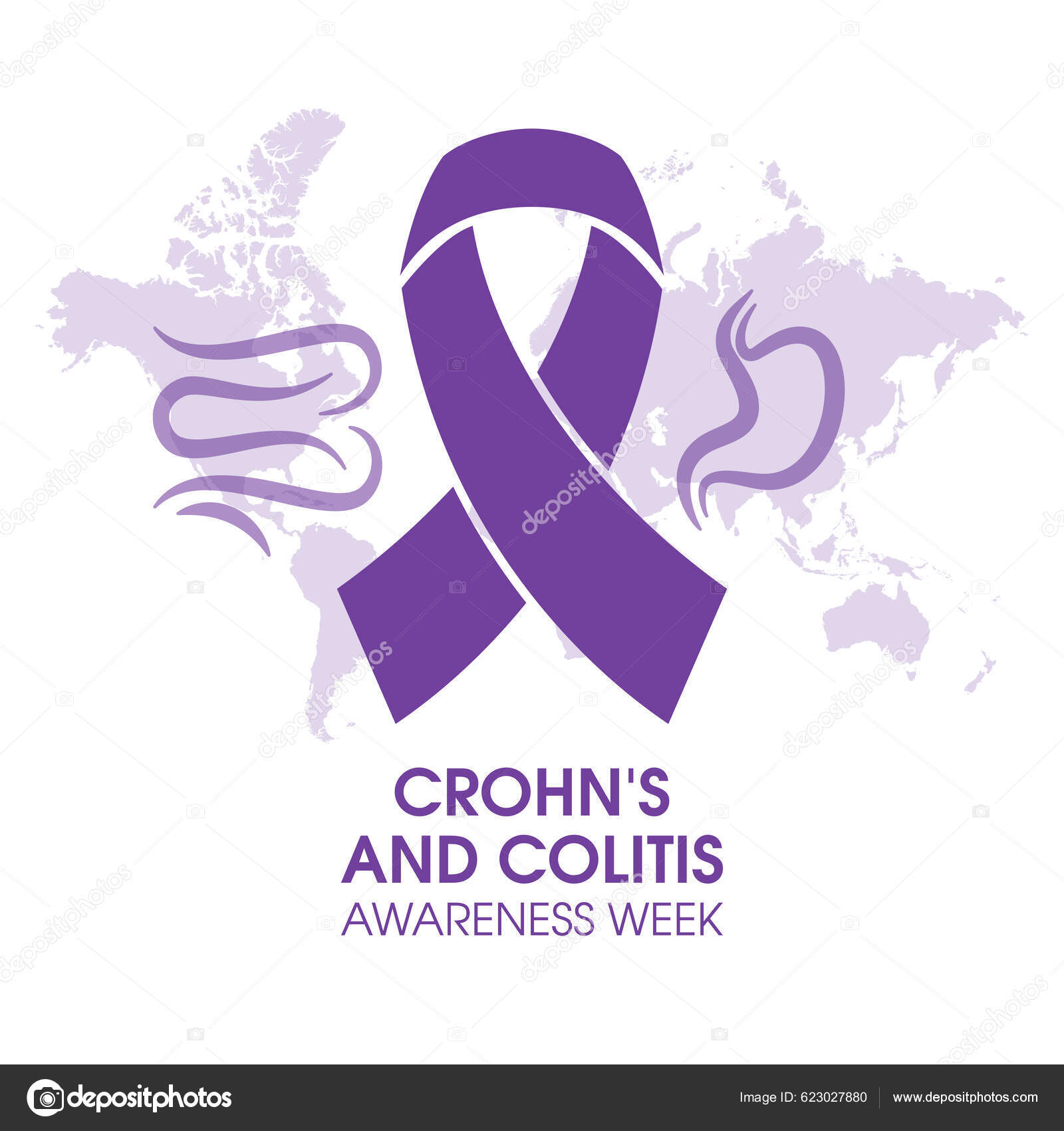 Vektor Crohns Colitis Awareness Week Crohns Sykdom Ulcerøs Kolitt Vektor  stockvektor © Betka82 #623027880, image size:1600x1700