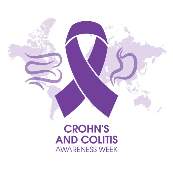 Crohn Dan Colitis Awareness Week Vector Crohn Disease Ulcerative Colitis - Stok Vektor