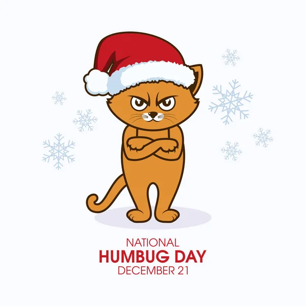 Día Nacional Del Humbug Vector Gato Gruñón Con Vector Icono — Archivo Imágenes Vectoriales