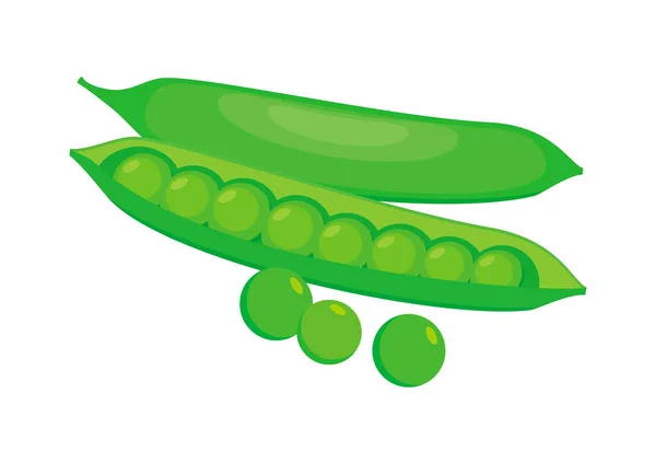 新鲜绿豆豆荚图标集向量 绿豆可食豆类图标病媒分离的白色背景 — 图库矢量图片