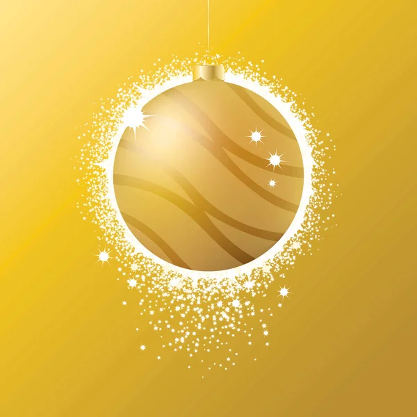 Schöne Glänzende Luxus Goldene Weihnachtskugel Symbol Vektor Funkelnde Goldene Christbaumkugeln — Stockvektor
