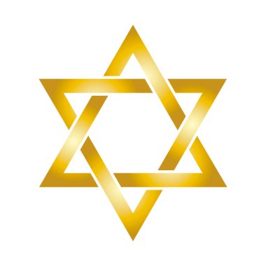 Golden shiny Star of David icon vector. Star of David symbol of Jewish identity and Judaism. Gold Star of David graphic design element isolated on a white background