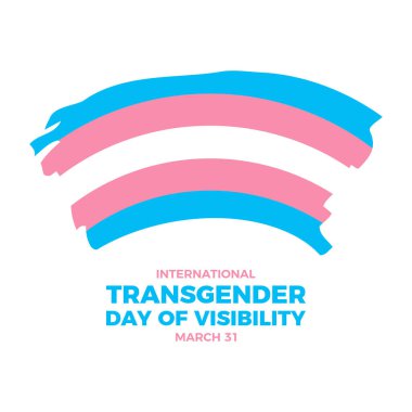 International Transgender Day of Visibility vector illustration. Transgender grunge pride flag icon vector. Transgender paint brush flag design element isolated on a white background. March 31. Important day
