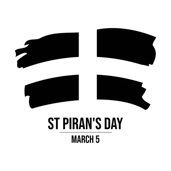 Piran Day Poster Cornwall Flag Vector Illustration Grunge Flag Cornwall — стоковий вектор