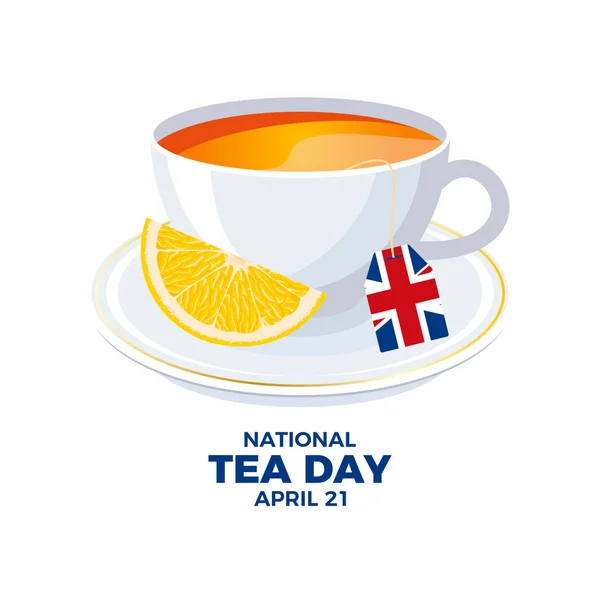 National Tea Day United Kingdom Vector Illustration Cup Black Tea — стоковий вектор