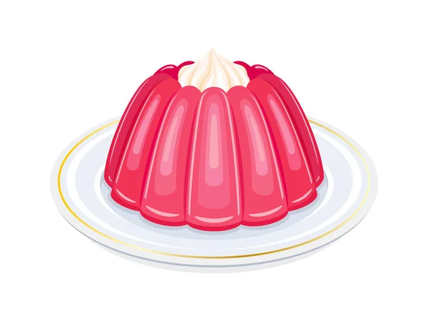 Bolo de desenho animado com geleia ou xarope em um prato rosa