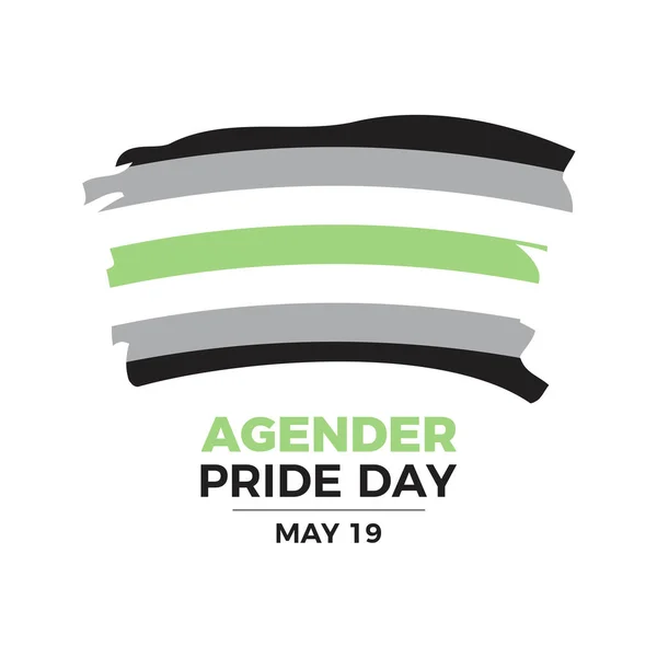 Agender Pride Day Vector Illustratie Agender Grunge Trots Vlag Pictogram — Stockvector