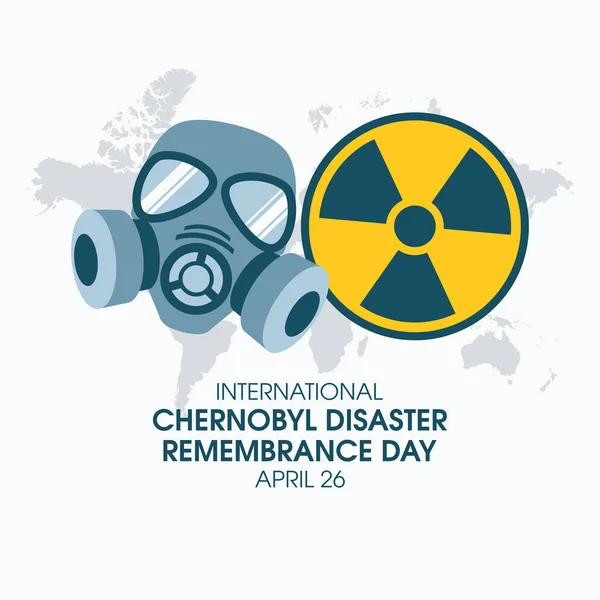 International Chernobyl Disaster Remembrance Day Vector Inglés Símbolo Advertencia Radiación — Vector de stock