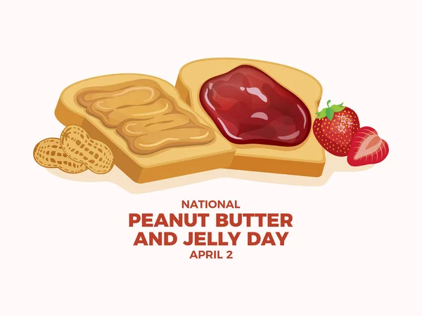 National Peanut Butter Jelly Day 땅콩버터와 벡터로 샌드위치에 땅콩버터그리기 — 스톡 벡터