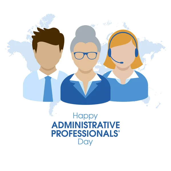 Feliz Dia Dos Profissionais Administrativos Ilustração Vetorial Trabalhadores Administrativos Homens — Vetor de Stock