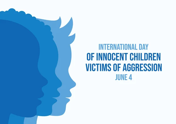 Mezinárodní Den Nevinných Dětí Vektorová Ilustrace Obětí Agrese Dětská Tvář — Stockový vektor