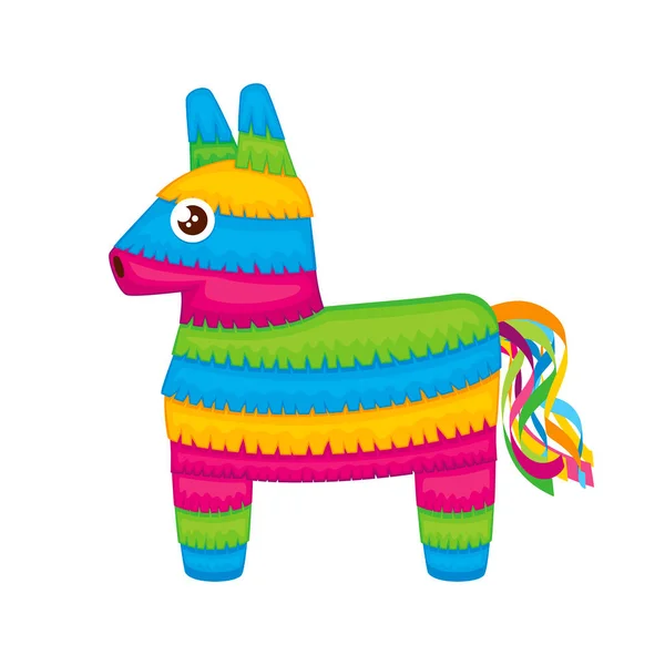Linda Ilustración Vectores Burro Piñata Mexicana Colorido Papel Mexicano Piñata — Archivo Imágenes Vectoriales