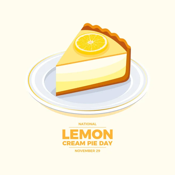 National Lemon Cream Pie Day Плюс Лимонного Фруктового Торта Векторі — стоковий вектор