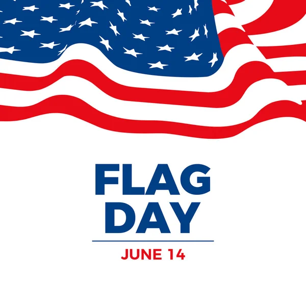 stock vector Flag Day United States on June 14 vector illustration. Wavy fabric american flag vector on a white background. Waving flag of the United States frame. Important day