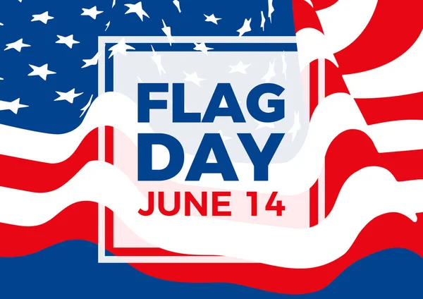 Día Bandera Estados Unidos Junio Ilustración Vectorial Marco Ondulado Bandera — Vector de stock
