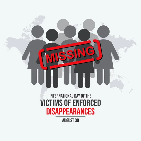 Zorunlu Kaybolma Kurbanları Uluslararası Günü Vektör Illüstrasyonu Kaybolan Insanlar Vektörü — Stok Vektör
