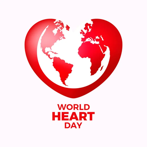 Cartaz Dia Mundial Coração Com Ilustração Vetorial Planeta Terra Forma —  Vetores de Stock