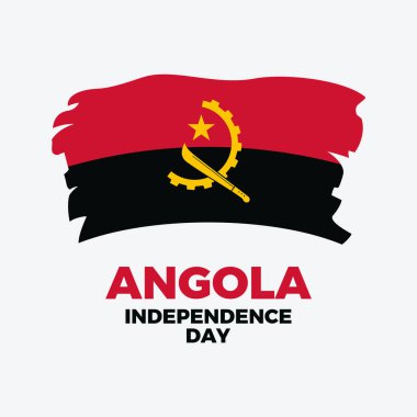 Angola Independence Day poster vector illustration. Grunge Flag of Angola icon vector. Paintbrush Angolan Flag graphic design element. November 11. Important day clipart