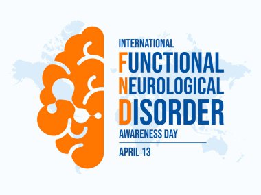 International FND Awareness Day poster vector illustration. Abstract human brain icon vector. Functional Neurological Disorder symbol. Template for background, banner, card, poster. April 13 every year. Important day clipart