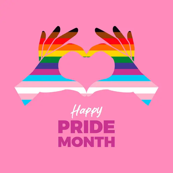 Постер Happy Pride Month Символом Любові Lgbtqia Векторні Ілюстрації Рука — стоковий вектор