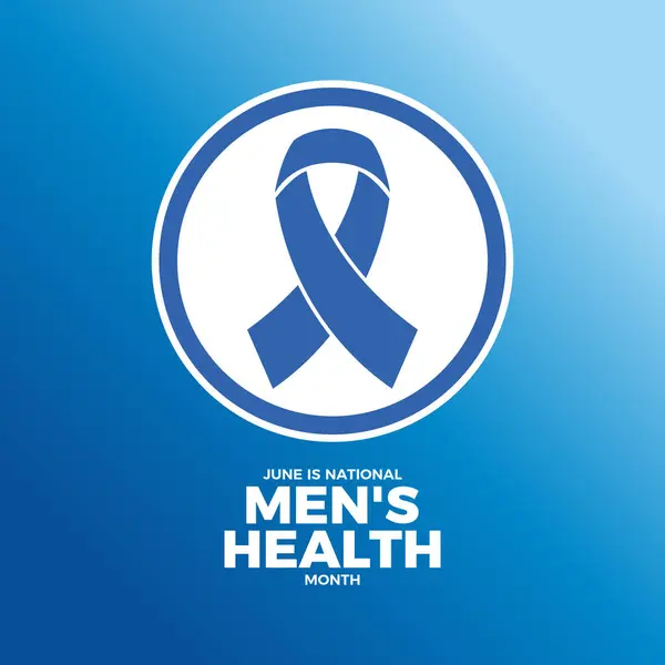 Der Juni Ist Der Nationale Monat Der Männergesundheit Blaues Awareness — Stockvektor