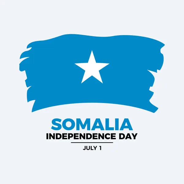 stock vector Somalia Independence Day poster vector illustration. Grunge Somalia flag icon. Paintbrush Somalian flag symbol. Template for background, banner, card. July 1 every year. Important day
