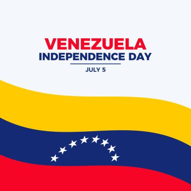 Venezuela Bağımsızlık Günü poster çizimi. Venezuela bayrak çerçeve vektörünü sallıyor. Soyut Venezuela bayrak sembolü. Arkaplan, afiş, kart şablonu. 5 Temmuz. Önemli bir gün.