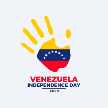 Venezuela Bağımsızlık Günü poster çizimi. Venezuela bayrağı el izi ikon vektörü. Soyut Venezuela bayrak sembolü. Arkaplan, afiş, kart şablonu. 5 Temmuz. Önemli bir gün.