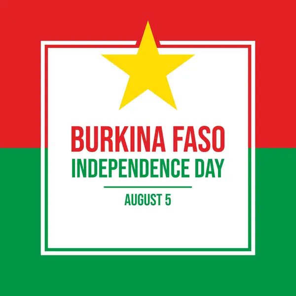 stock vector Burkina Faso Independence Day poster vector illustration. Burkina Faso flag square frame vector. Burkina Faso abstract flag symbol. Template for background, banner, card. August 5 every year. Important day