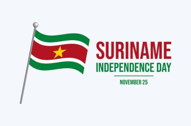 Soyadı Bağımsızlık Günü poster illüstrasyonu. Kutup simgesi vektöründeki bayrağı kızıştır. Bayrak sallama sembolü. Arkaplan, afiş, kart şablonu. Her yıl 25 Kasım 'da. Önemli bir gün.