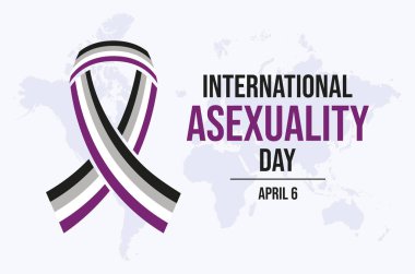 International Asexuality Day poster vector illustration. Asexual awareness ribbon icon vector. LGBT asexual pride flag ribbon graphic design element. April 6. Important day clipart