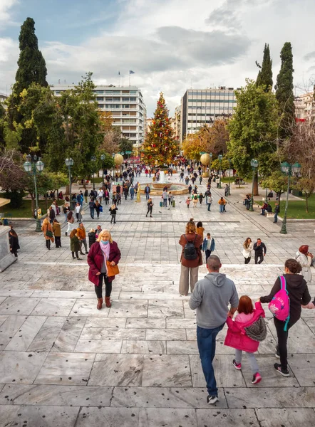 Yunanistan 'da Noel zamanı - Atina, Sintagma Meydanı. 18 Aralık. 2022 