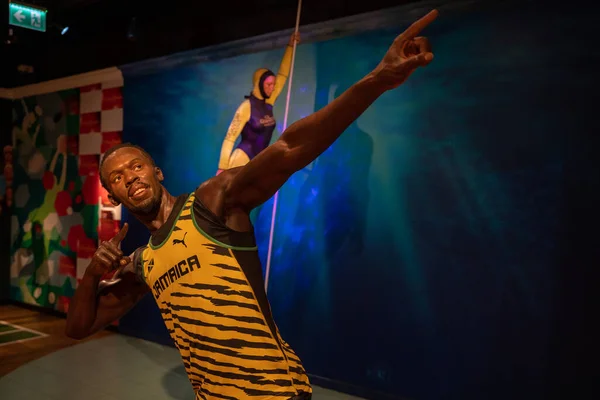 stock image Istanbul, Turkey - February 10, 2023: Wax sculpture of Usain Bolt at Madame Tussauds Istanbul.