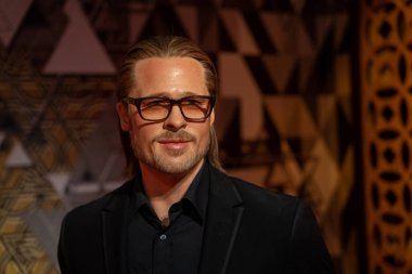 İstanbul, Türkiye - 10 Şubat 2023: Bayan Tussauds İstanbul 'da Brad Pitt' in Balmumu heykeli.