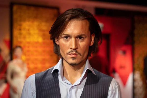 stock image Istanbul, Turkey - February 10, 2023: Wax sculpture of Johnny Depp at Madame Tussauds Istanbul.