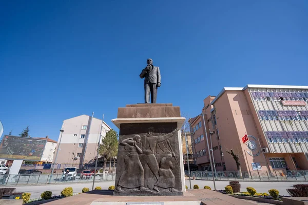 Pomnik Ataturka Centrum Cankiri Cankiri Turcja Marca 2023 — Zdjęcie stockowe