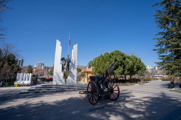 Posąg Istiklal Yolu Park Centrum Miasta Cankiri Cankiri Turcja Marca — Zdjęcie stockowe